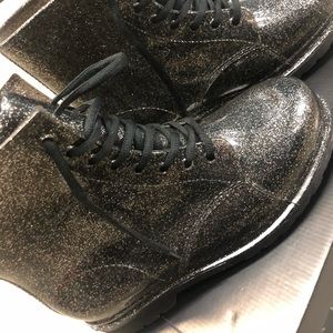 Glittery combat boots